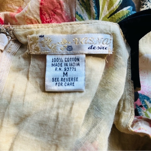 VASNA Desire boho floral beaded sequined sundress. Fit & flare. 100% cotton. M - Picture 6 of 6